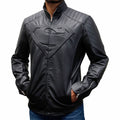 Superman Man Of Steel Leather Jacket Black - Arvo 