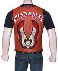 Mens Skull Tan Leather Vest - Arvo 