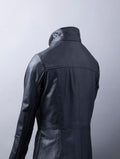 Ullapool women’s black hooded leather coat made from premium UK-sourced aniline leather with removable hood
